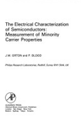 Cover of The Electrical Characterization of Semiconductors