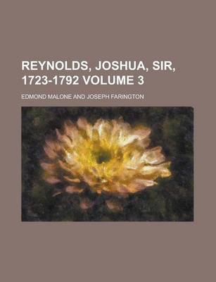 Book cover for Reynolds, Joshua, Sir, 1723-1792 Volume 3