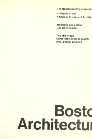 Cover of Boston Architecture