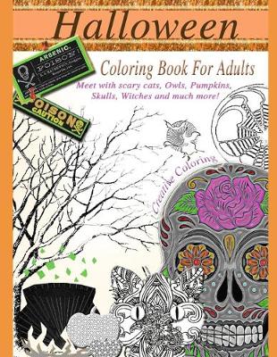 Book cover for Halloween coloring book for adults