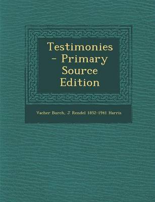 Book cover for Testimonies - Primary Source Edition