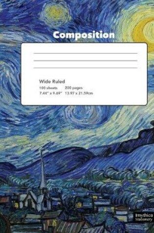 Cover of Starry Night Van Gogh Composition Book Wide Ruled Notebook