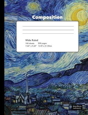 Book cover for Starry Night Van Gogh Composition Book Wide Ruled Notebook