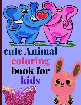 Book cover for cute Animal coloring book for kids