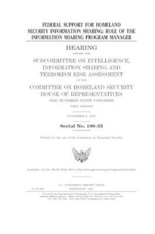 Cover of Federal support for homeland security information sharing