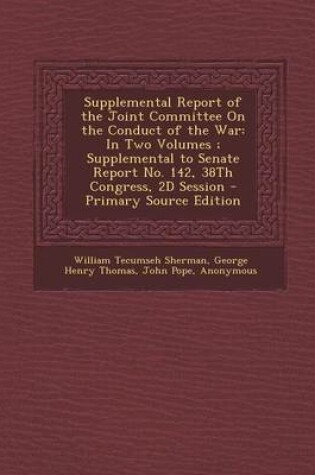 Cover of Supplemental Report of the Joint Committee on the Conduct of the War