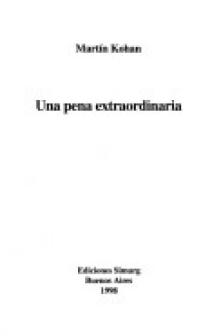 Cover of Una Pena Extraordinaria