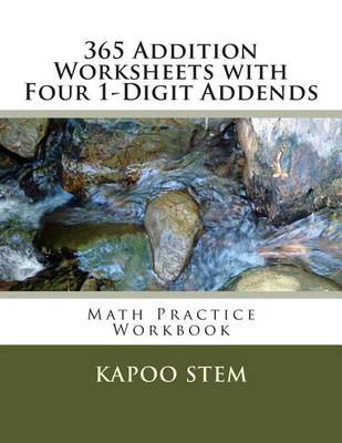 Book cover for 365 Addition Worksheets with Four 1-Digit Addends