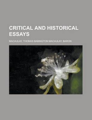 Book cover for Critical and Historical Essays - Volume 1