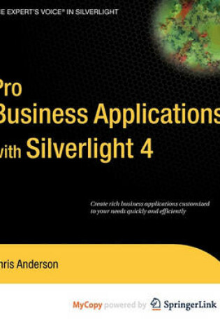 Cover of Pro Business Applications with Silverlight 4