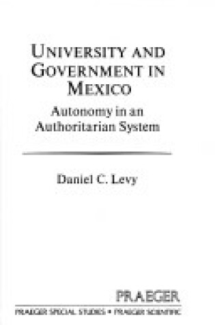 Cover of University and Government in Mexico