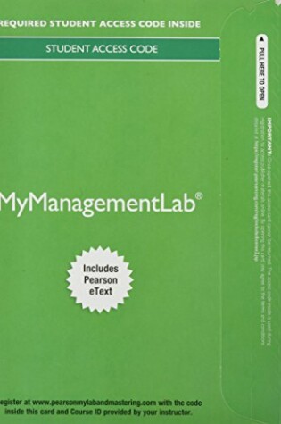 Cover of Mylab Management with Pearson Etext -- Access Card -- For Strategic Compensation