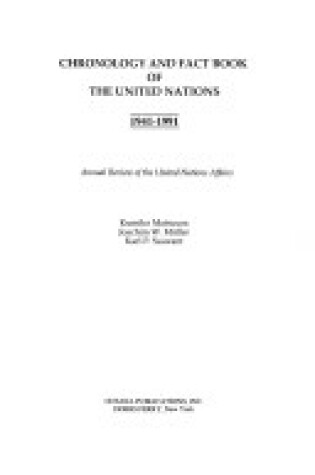 Cover of A Chronology & Fact Book of the United Nations