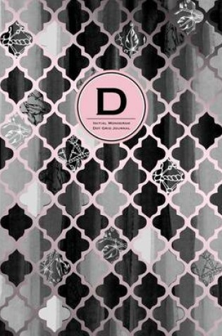 Cover of Initial D Monogram Journal - Dot Grid, Moroccan Black, White & Blush Pink