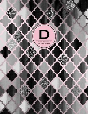 Book cover for Initial D Monogram Journal - Dot Grid, Moroccan Black, White & Blush Pink