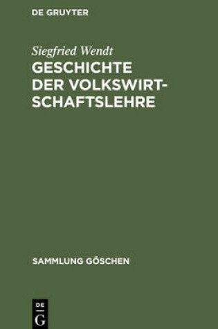 Cover of Geschichte der Volkswirtschaftslehre