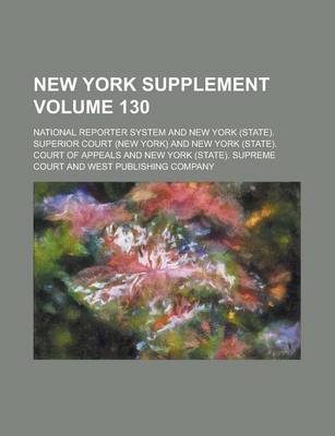 Book cover for New York Supplement Volume 130