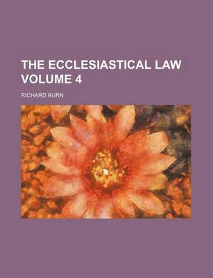 Book cover for The Ecclesiastical Law Volume 4