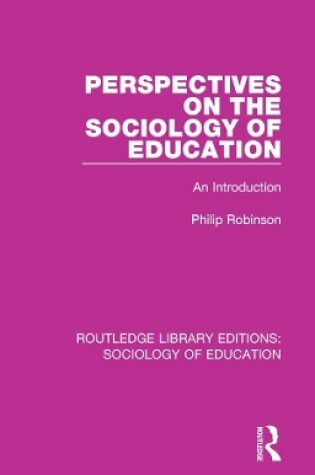 Cover of Perspectives on the Sociology of Education