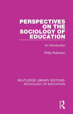 Cover of Perspectives on the Sociology of Education