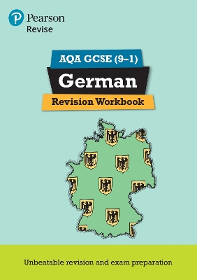 Cover of Pearson REVISE AQA GCSE German Revision Workbook: For 2025 and 2026 assessments and exams