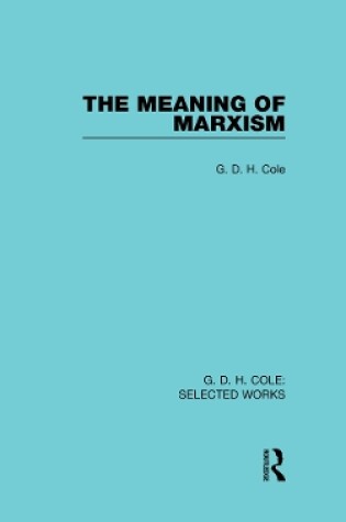 Cover of The Meaning of Marxism