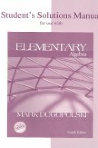 Cover of Student's Solutions Manual for Use with Elementary Algebra