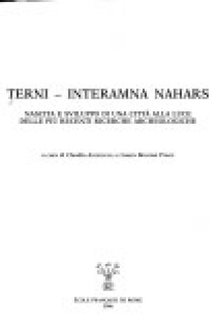 Cover of Terni, Interamna Nahars