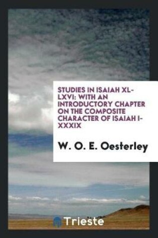 Cover of Studies in Isaiah XL-LXVI