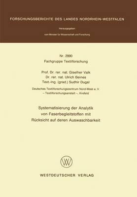 Book cover for Systematisierung Der Analytik Von Faserbegleitstoffen Mit Rucksicht Auf Deren Auswaschbarkeit