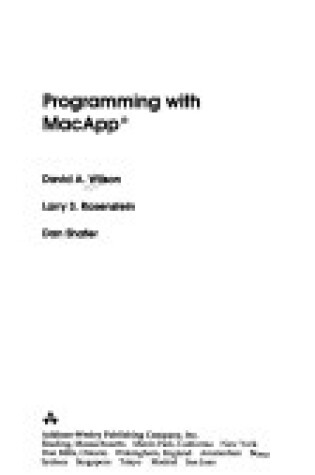 Cover of Programming with MacApp