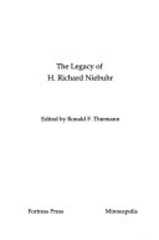 Cover of The Legacy of H.Richard Niebuhr