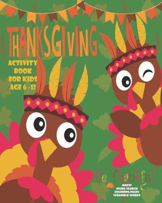 Book cover for Thanksgiving Activity Book For Kids