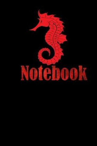 Cover of Notebook Red Seahorse - Large (8.5 x 11 inches) - 120 Pages- Black Cover