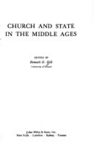 Cover of Church and State in the Middle Ages