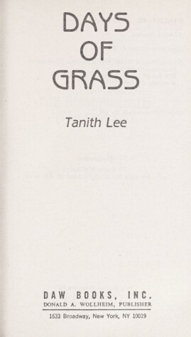 Book cover for Days of Grass