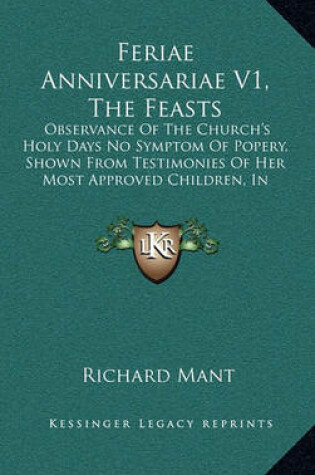 Cover of Feriae Anniversariae V1, the Feasts