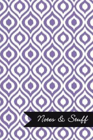 Cover of Notes & Stuff - Deluge Purple Lined Notebook in Ikat Pattern