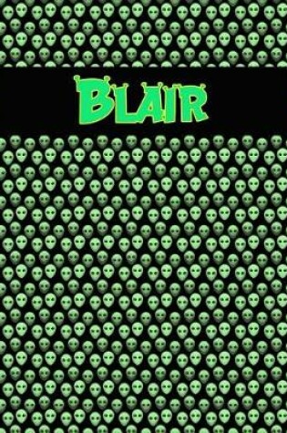 Cover of 120 Page Handwriting Practice Book with Green Alien Cover Blair