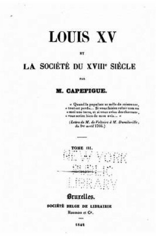 Cover of Louis XV et la Societe du XVIIIeme Siecle