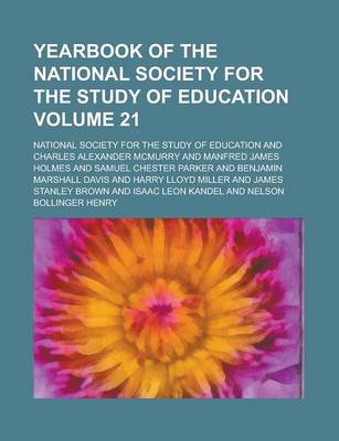 Book cover for Yearbook of the National Society for the Study of Education Volume 21