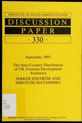 Cover of The Inter-country Distribution of UK Overseas Development Assistance