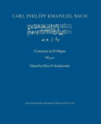 Book cover for Concerto in D Major, Wq 27