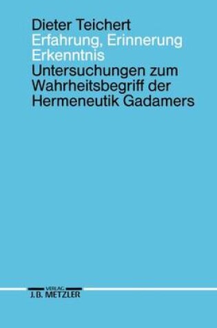 Cover of Erfahrung, Erinnerung, Erkenntnis
