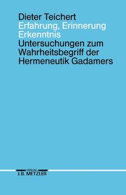 Book cover for Erfahrung, Erinnerung, Erkenntnis