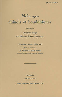 Cover of Melanges Chinois Et Bouddhiques 5: 1936-1937