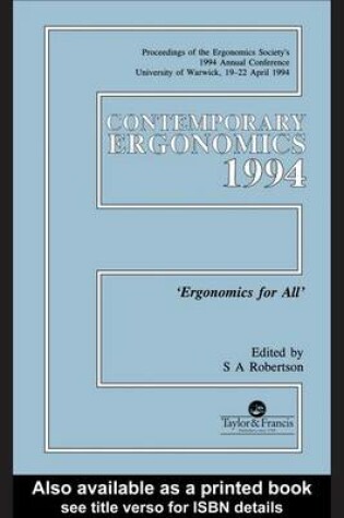 Cover of Contemporary Ergonomics