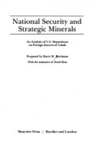 Cover of National Security And Strategic Minerals