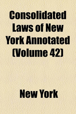 Book cover for McKinney's Consolidated Laws of New York Annotated (Volume 42)