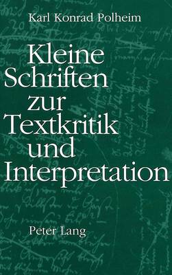 Book cover for Kleine Schriften Zur Textkritik Und Interpretation